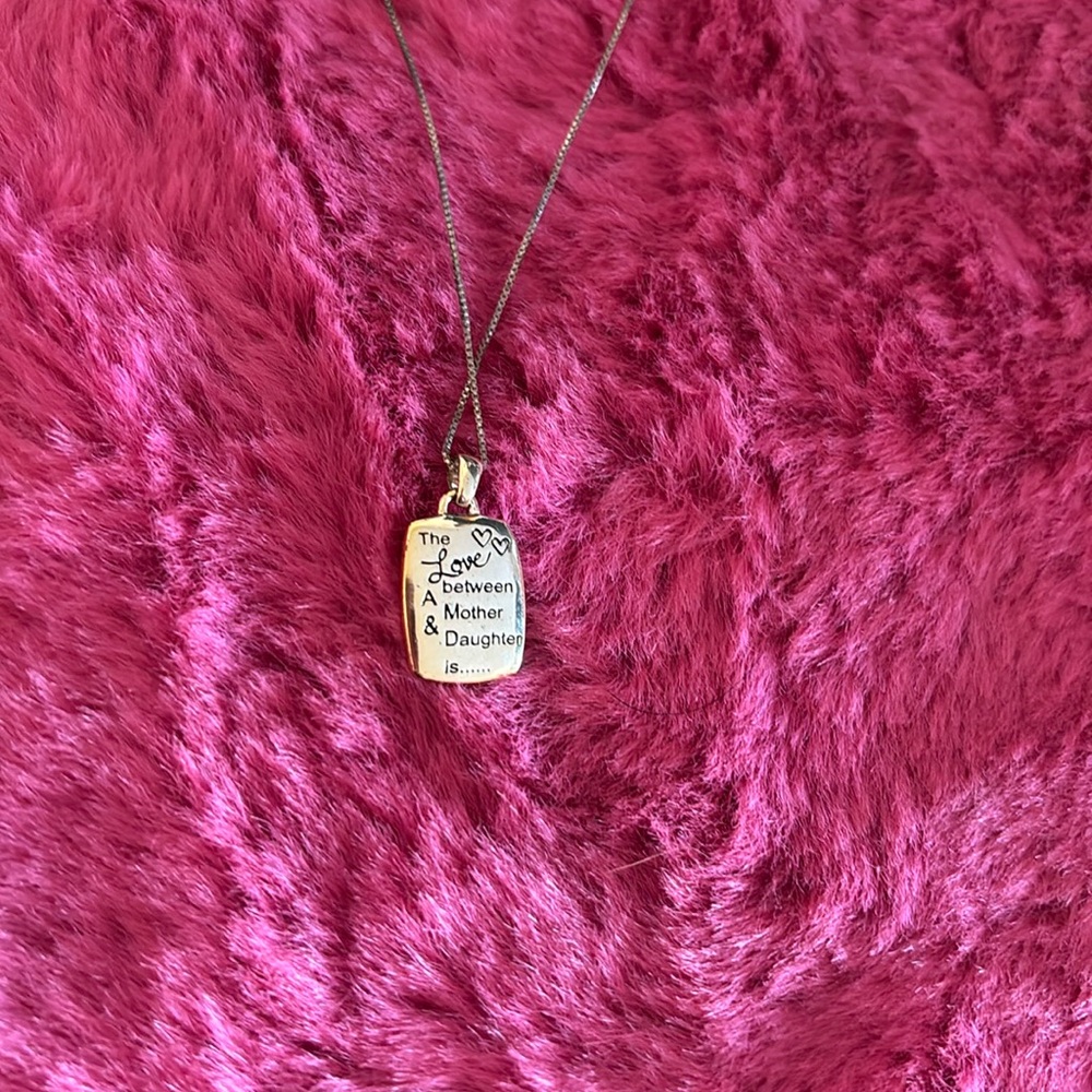 NWT LA rocks Sterling silver mother daughter necklace with double-sided plaque